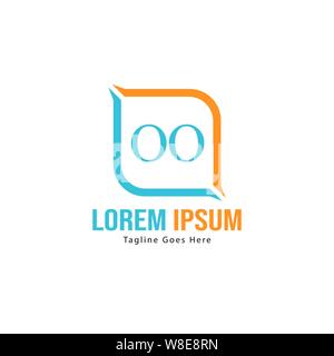 Initial OO logo template with modern frame. Minimalist OO letter logo vector illustration design Stock Vector