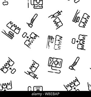 Stomatology Seamless Pattern Vector Stock Vector