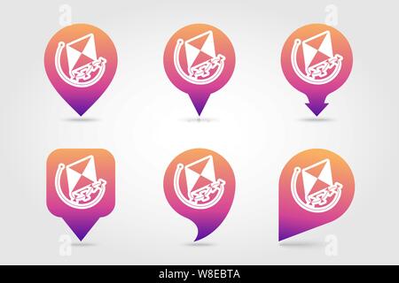 Kite vector pin map icon Beach - Kite Vector Pin Map Icon Beach Map Pointer Summer Map Markers Holiday Summertime Vacation Eps 10 W8ebta 