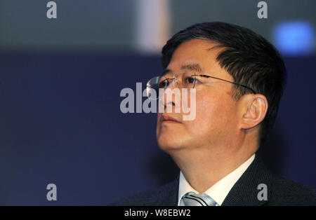 --FILE--Ren Jianxin, chairman of China National Chemical Corporation (ChemChina), also called SinoChem, attends the 9th China Annual Management Assemb Stock Photo