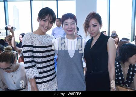 Chinese singer Zhang Liangying, right, and actress Sandra Ma Sichun, left, attend the Michael Kors fashion show during the New York Fashion Week Sprin Stock Photo