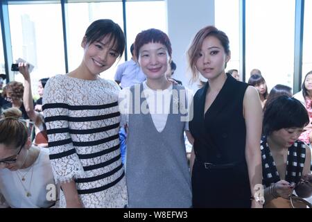 Chinese singer Zhang Liangying, right, and actress Sandra Ma Sichun, left, attend the Michael Kors fashion show during the New York Fashion Week Sprin Stock Photo