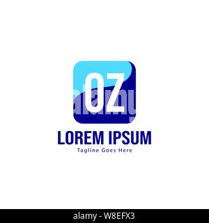 Initial OZ logo template with modern frame. Minimalist OZ letter logo vector illustration design Stock Vector