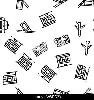 Public Transport Seamless Pattern Vector Stock Vector