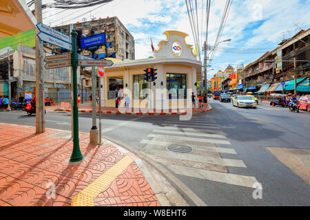 Bangkok - Thailand, 3 Aug 2019: Mrt Wat Mangkon Railway Station is in the old town. Tourists prefer to eat at Yaowarat. Stock Photo