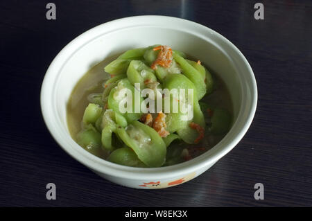 Thai Food: Stir fried Angled Gourd Stock Photo