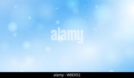 light blue colored bokeh background with glowing circular shapes vector illustration Stock Vector