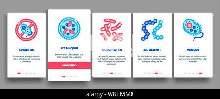 Collection Pathogen Elements Vector Onboarding Stock Vector