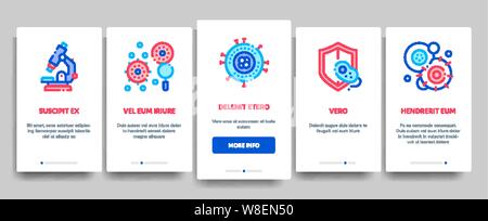 Collection Pathogen Elements Vector Onboarding Stock Vector