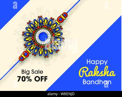 Happy Raksha Bandhan greeting card. Indian holiday invitation or card concept. Vector illustration Stock Vector