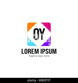 Initial OY logo template with modern frame. Minimalist OY letter logo vector illustration design Stock Vector