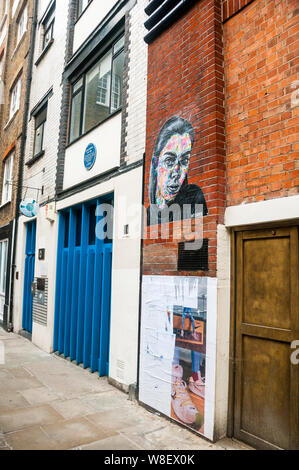 David Bowie blue plaque at St Anne's Court marking the location of ...