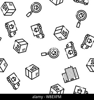 Building House Sale Seamless Pattern Vector Stock Vector