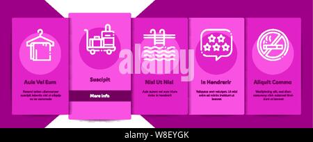Collection Hostel Elements Vector Onboarding Stock Vector