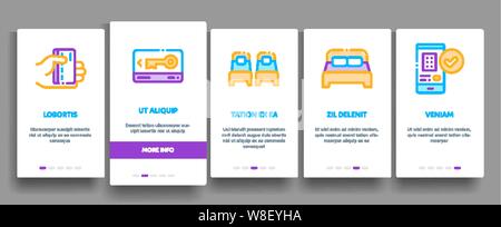 Collection Hostel Elements Vector Onboarding Stock Vector