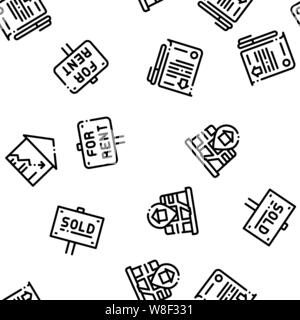 Building House Sale Seamless Pattern Vector Stock Vector