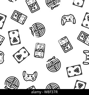 Interactive Kids Games Seamless Pattern Vector Stock Vector