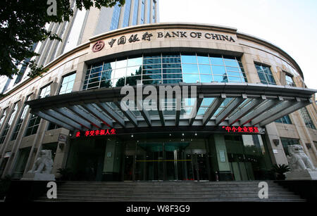 --FILE--View of a branch of Bank of China (BOC) in Nanjing city, east China's Jiangsu province, 21 September 2011.     New York City's commercial real Stock Photo