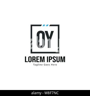 Initial OY logo template with modern frame. Minimalist OY letter logo vector illustration design Stock Vector