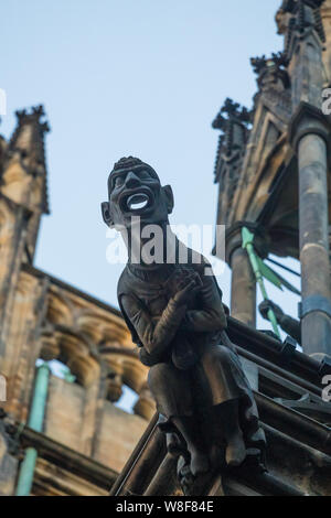 One of gargoyles of St. Vitus cathedral in Prague Stock Photo