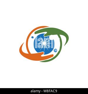 Eye care health logo design template vector icon Stock Vector