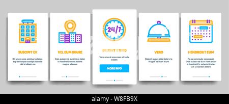 Collection Hostel Elements Vector Onboarding Stock Vector