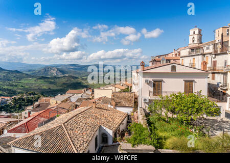 View of historic Santa Severina located in hilly region of Calabria, Italy Stock Photo