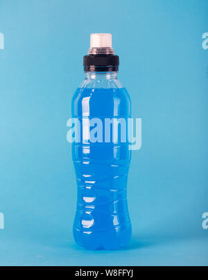 Download Blue Bottle Of Water Sport Beverage On Yellow Background Stock Photo 327064534 Alamy PSD Mockup Templates