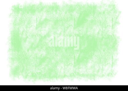 neon green hand drawn rough cement wall tile background pattern with irregular white border Stock Photo