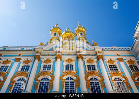 The Palace Chapel, Church of the Resurrection, in Catherine's Palace, Pushkin, St Petersburg , Russia on 22 July 2019 Stock Photo