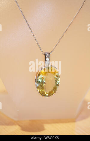 Yellow Gem Necklace Stock Photo - Alamy