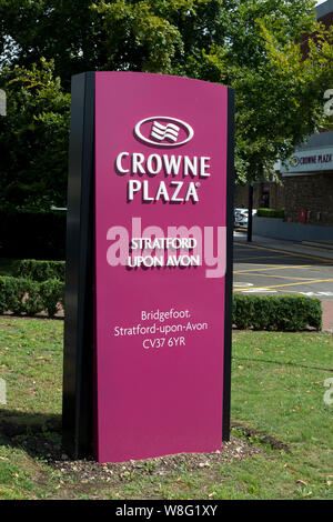 Crowne Plaza hotel sign, Stratford-upon-Avon, Warwickshire, UK Stock Photo