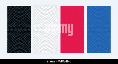 Colorful banners with circular dotted textures. Abstract blank banner set. Stock Vector