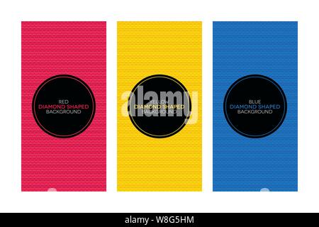 Colorful banners with diamond shaped textures. Abstract banner set. Stock Vector
