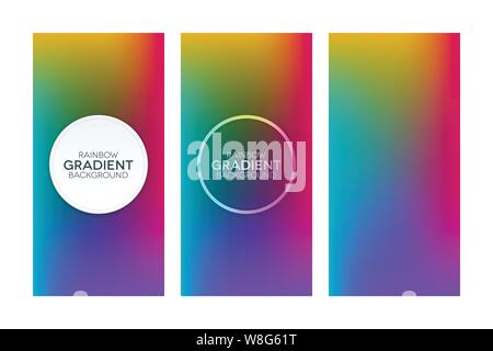 Colorful gradient banners. Abstract rainbow banner set. Stock Vector