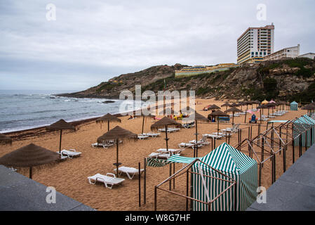 Torres Vedras, Portugal. 06 August 2019. Porto Novo beach in Torres Vedras Portugal Stock Photo