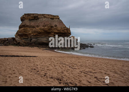 Torres Vedras, Portugal. 06 August 2019. Porto Novo beach in Torres Vedras Portugal Stock Photo