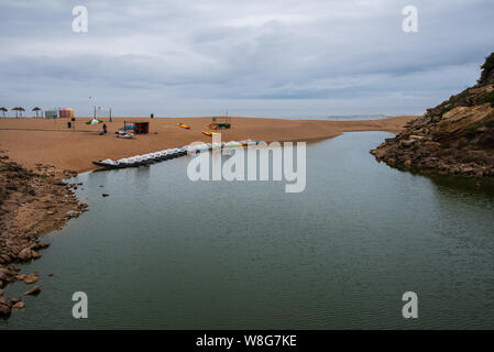 Torres Vedras, Portugal. 06 August 2019. Porto Novo beach in Torres Vedras Portugal Stock Photo