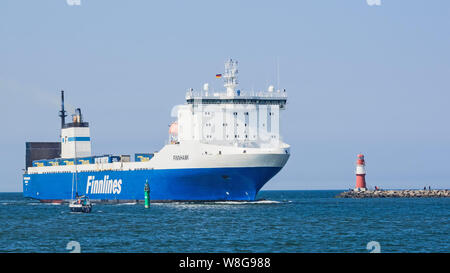 Finnlines ferry Finnhawk at Rostock Warnemuende Stock Photo