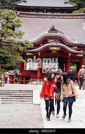 Temple entrance in Kamakura, Japan, where both the shrine and the city were built with Feng Shui in mind. Stock Photo