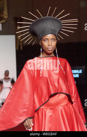 London, UK. 09th Aug, 2019. African Fashion Week London, UK. South African designs triumph at 9th AFWL. Credit: Peter Hogan/Alamy Live News Stock Photo