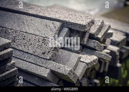 Stack  of natural stone bricks  in Bali, Indonesia Stock Photo