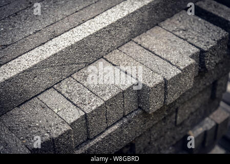 Stack  of natural stone bricks in Bali, Indonesia Stock Photo