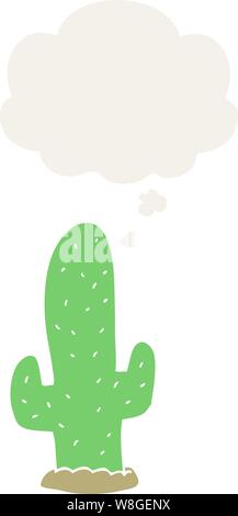 Cartoon Cactus With Thought Bubble In Retro Style Stock Vector Image 