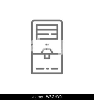Vector portable air conditioner, cooler line icon. Stock Vector