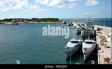 KEY WEST, Fla. (Oct. 5, 2016) Nine ships from the Royal Bahamas Defence Force, research vessel Walton Smith and a contract vessel take shelter at Nava Stock Photo
