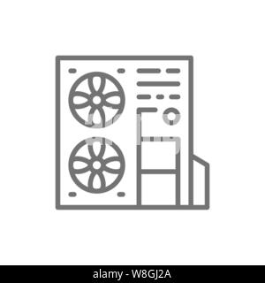 Vector multi-split system, air conditioner line icon. Stock Vector