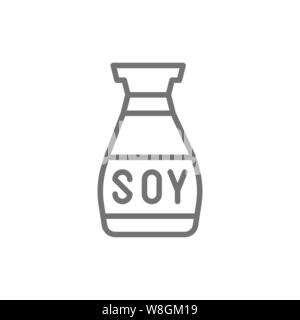 Vector soy sauce, asian seasoning line icon. Stock Vector