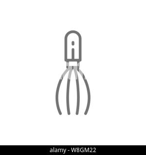 Head scalp stress relief massager, acupuncture tool for massage line icon. Stock Vector
