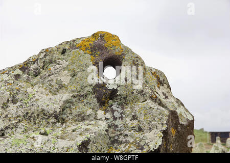 Zorats Karer, Karahunj - Ancient ruins in Armenia Stock Photo